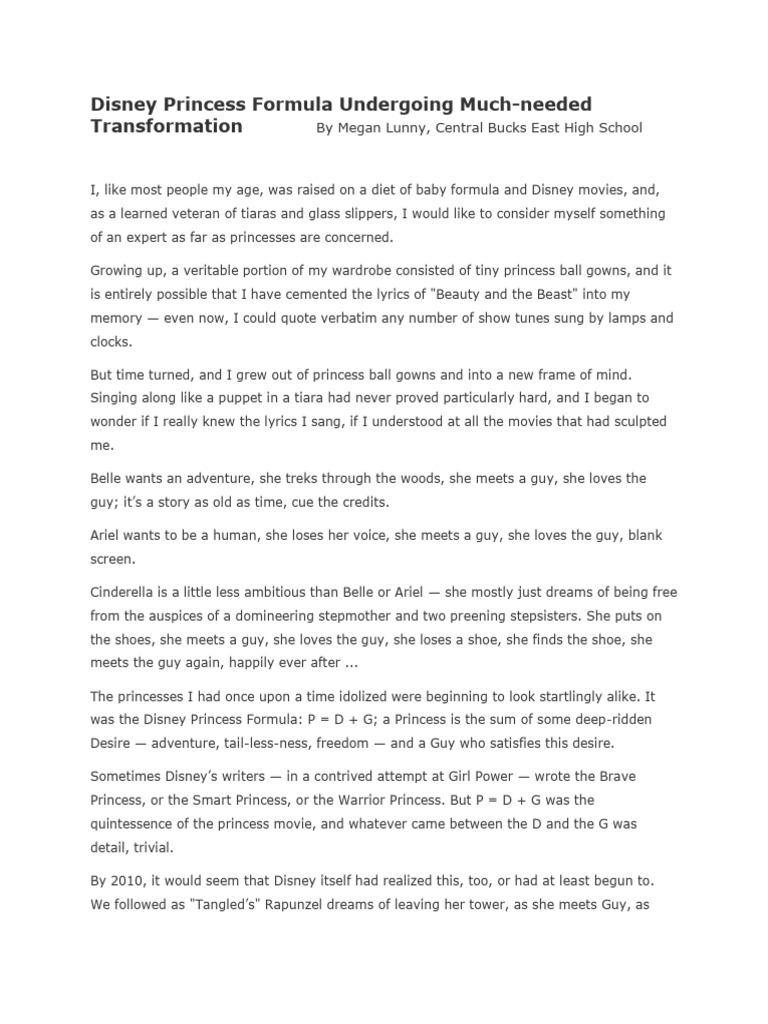 Disney Princess Formula Undergoing Much | PDF | Poetry