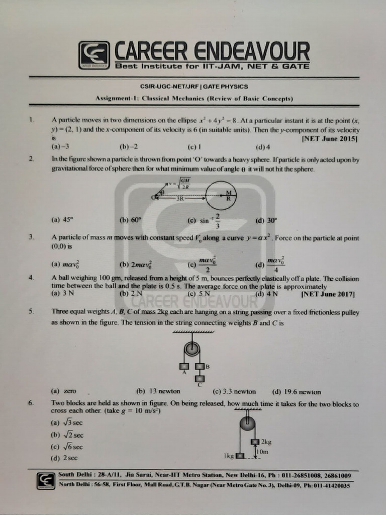 CM Assignment 1 | PDF | Force | Temporal Rates