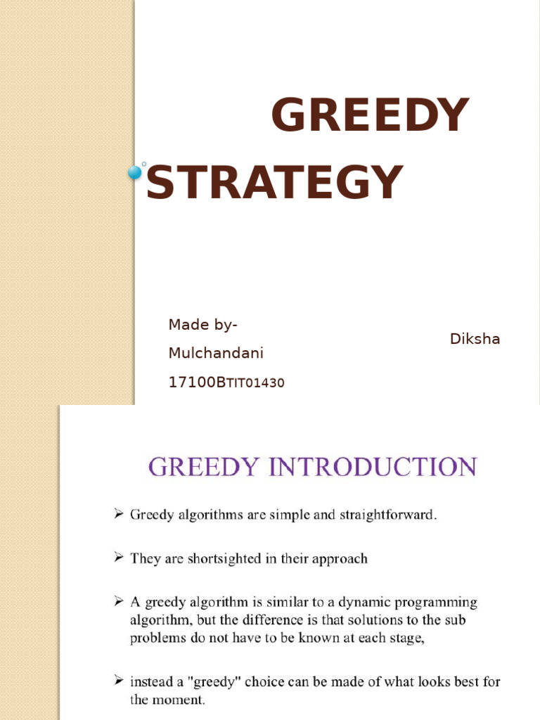 Greedy Strategy | PDF