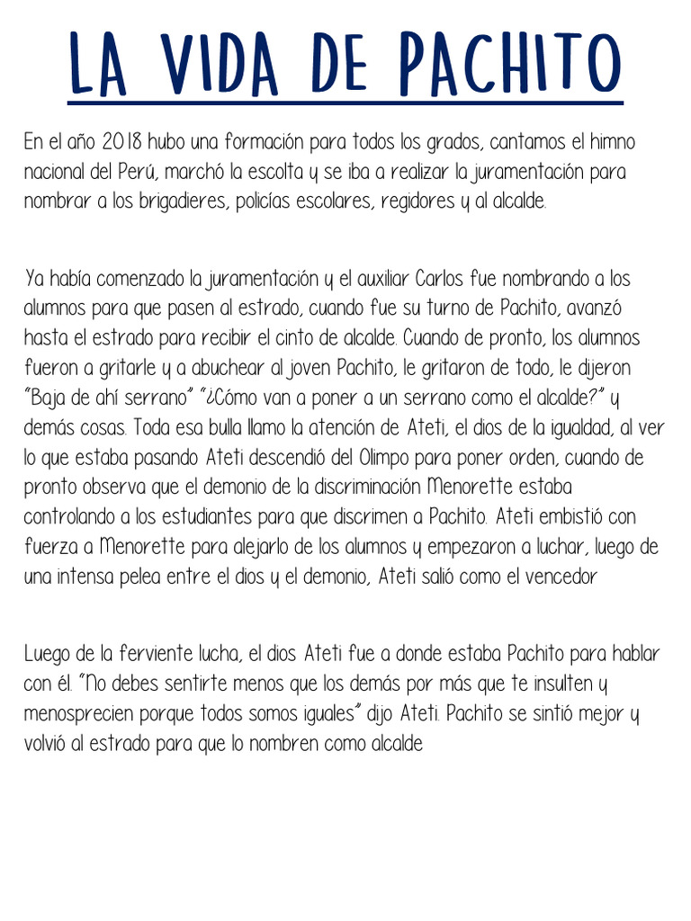 La Vida de Pachito | PDF | Ciencias sociales