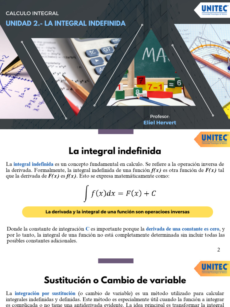 Unidad 2. - Concepto de La Integral Indefinida - 2 | PDF
