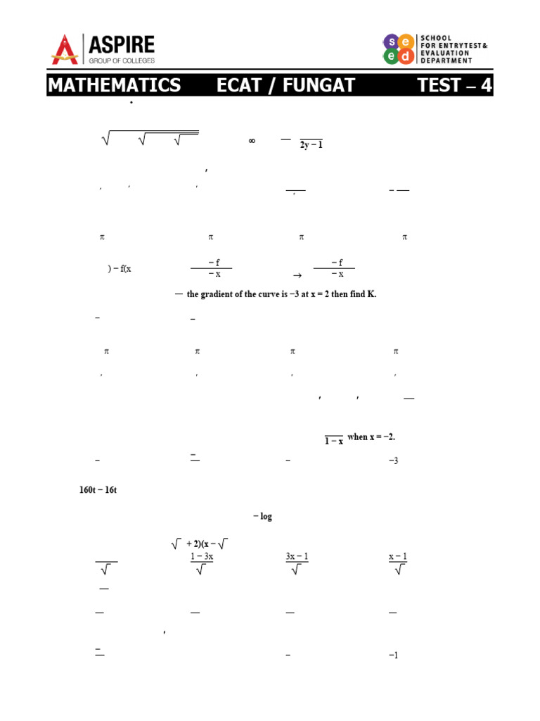 Math & English Test Prep | PDF | Derivative | Mathematical Analysis