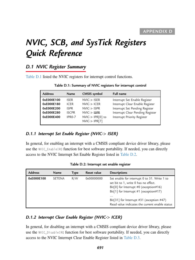 NVIC and SCB Registers Overview | PDF | Central Processing Unit ...
