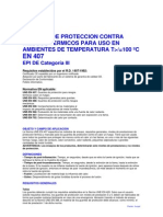 Guantes de Protección Contra Riesgos Termicos 100ºC EN407