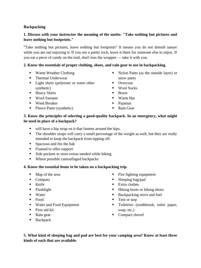 Backpacking Pdf Backpack