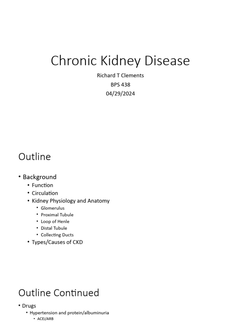 Chronic Kidney Disease P2 2024 | PDF | Kidney | Angiotensin