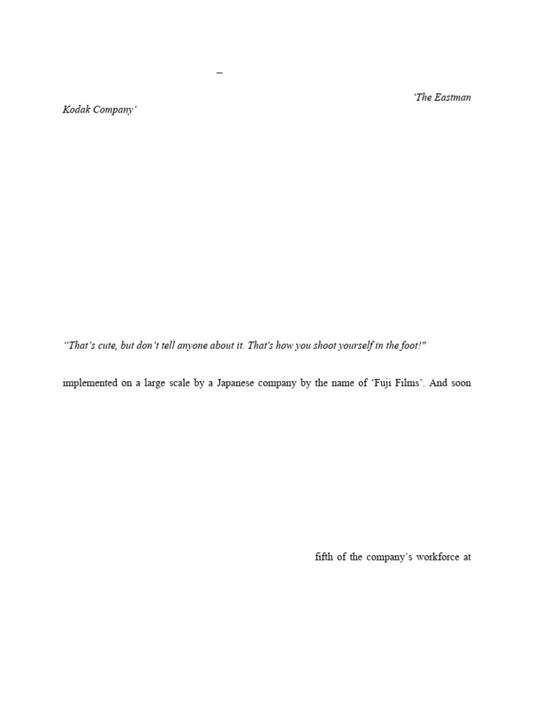 Case Study 6 - Kodak Retrenchment Strategies | PDF