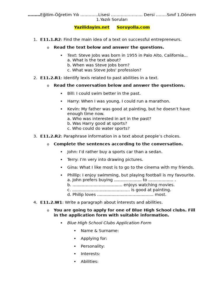 11 Ing 1 | PDF | Language Arts & Discipline