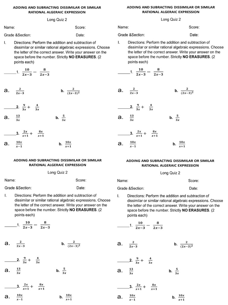 Long Quiz For Grade 8 | PDF