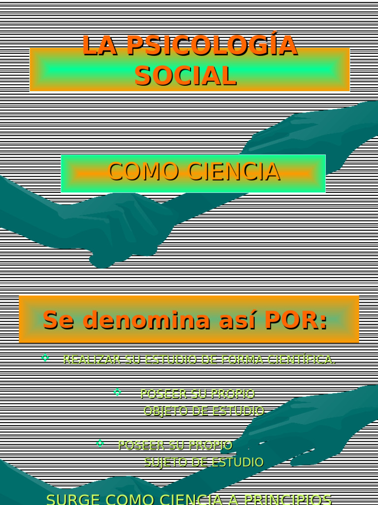 Presentación de La Psicología Social Como Ciencia | PDF