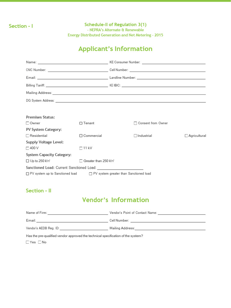 Net Metering Application Form for KE | PDF | Indemnity | Photovoltaic ...