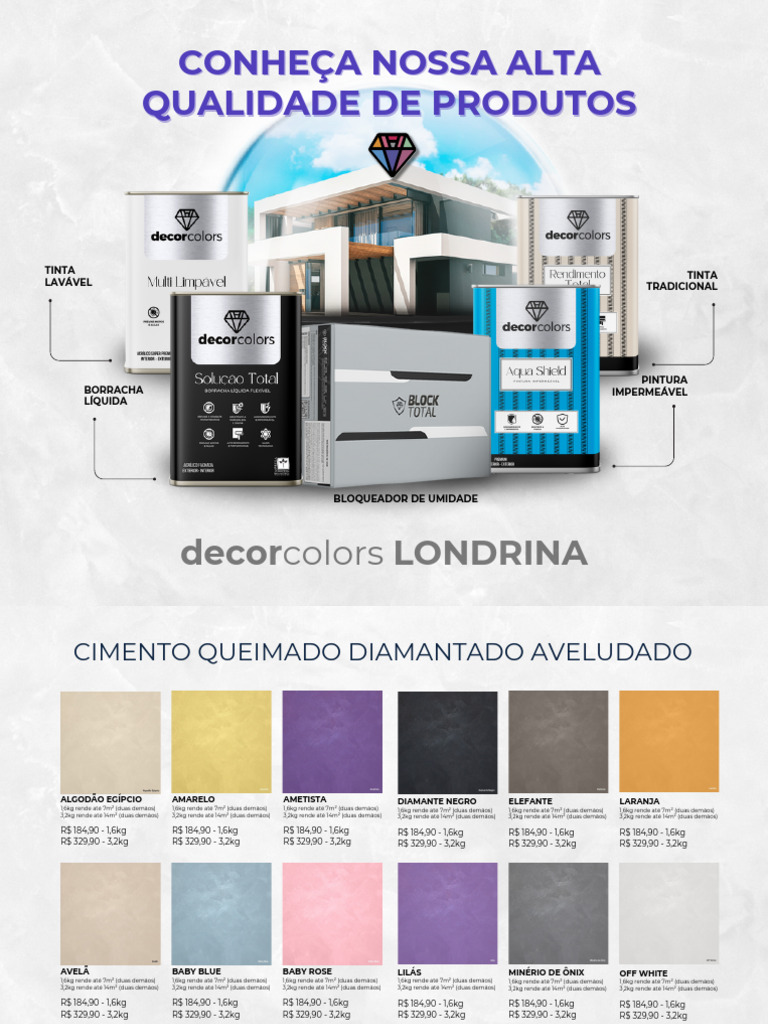 Catálogo de Cores Decor Colors | PDF | Materiais | Engenharia Civil
