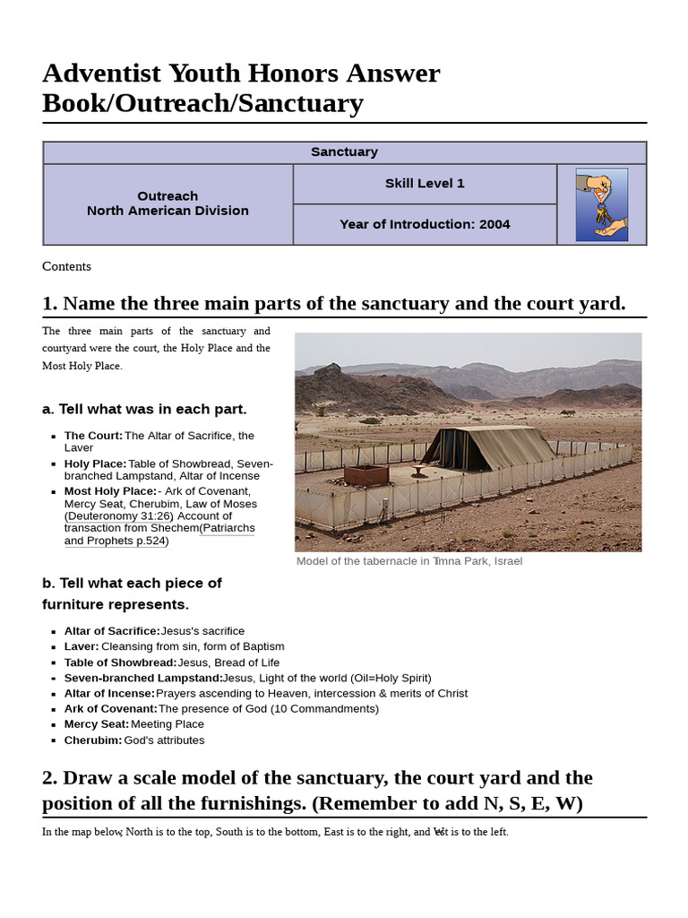 Sanctuary Honor Worksheet Answers | PDF | Tabernacle | Jesus