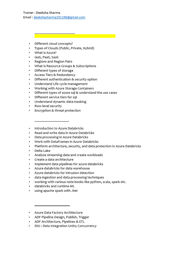 Azure Data Solutions Overview | PDF | Microsoft Azure | Apache Spark
