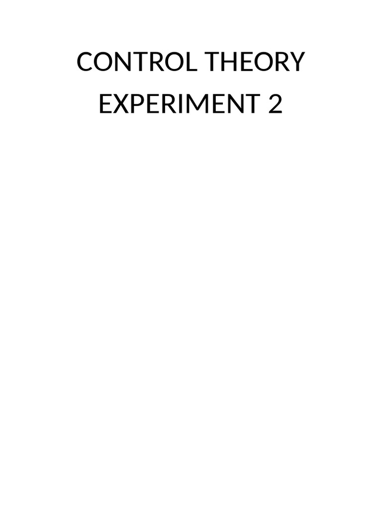 Controltheoryexp 2 | PDF