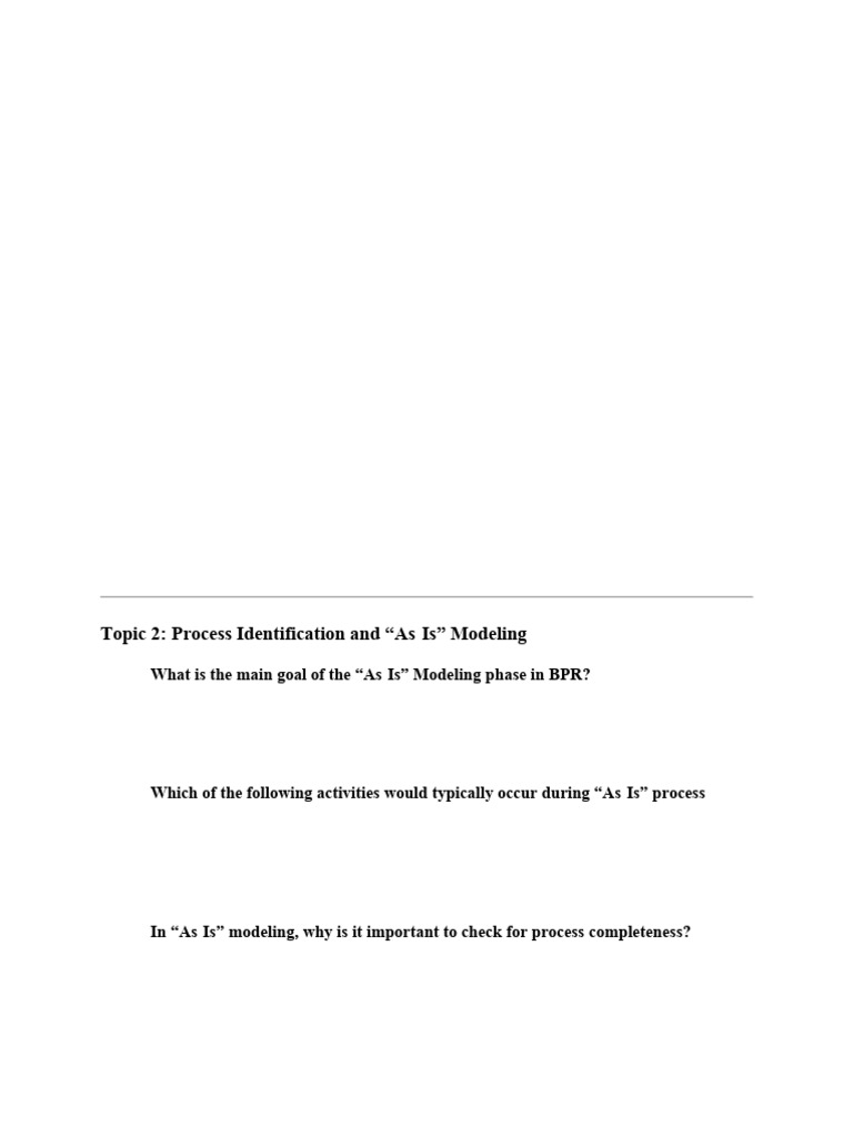 MCQS of Business Process Engineering | PDF | Performance Indicator | Goal
