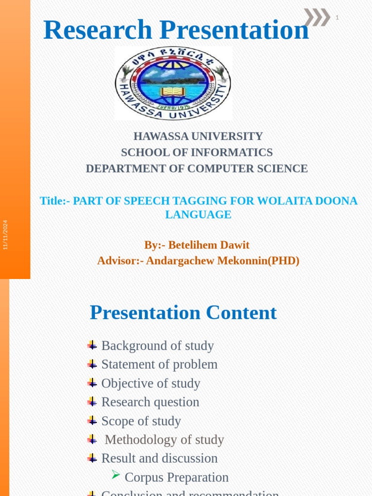Research Presentation | PDF | Part Of Speech | Linguistics
