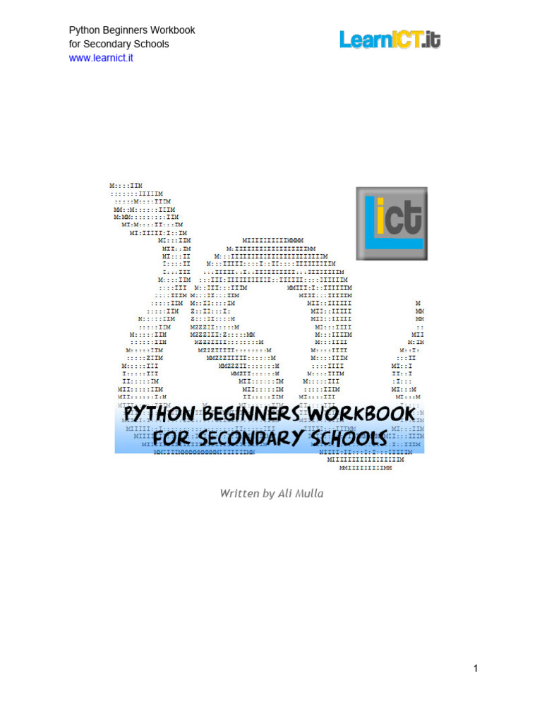 WWW - Learnict.it: Python Beginners Workbook For Secondary Schools ...