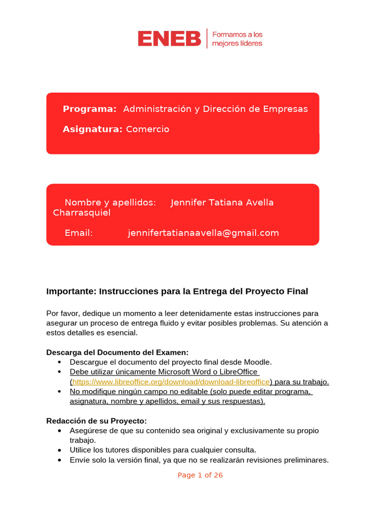 Instrucciones para Entrega de Proyecto Final | PDF | Inflación | Aceite ...
