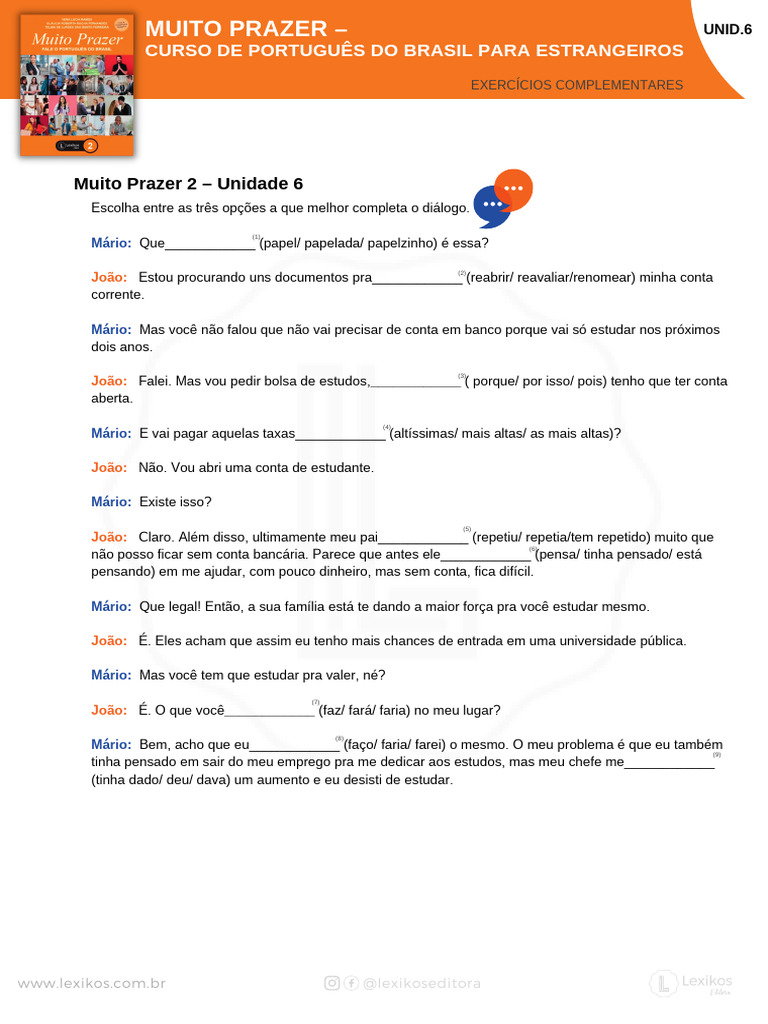 Exercicios Complementares Unid.6 | PDF | Carreira e Crescimento | Artes ...