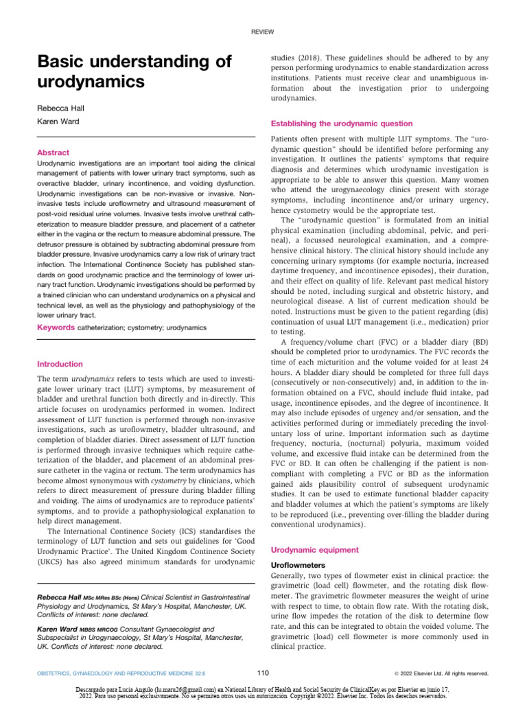 Urodynamics Interpretation Guide | PDF | Urinary Incontinence | Urination