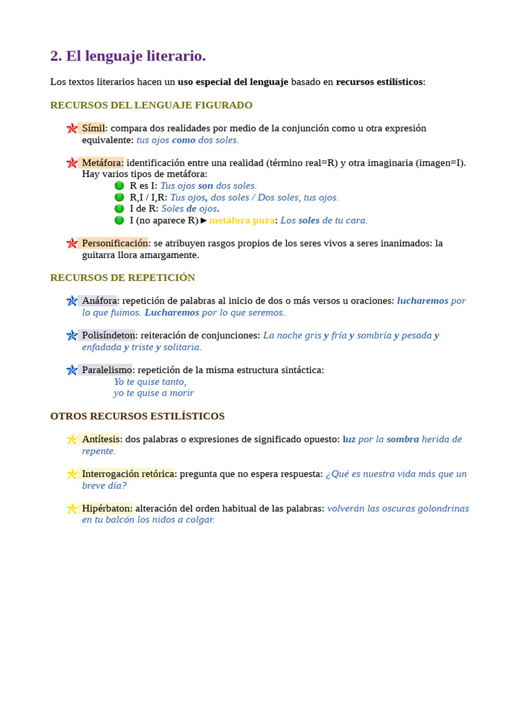 El Lenguaje Literario | PDF | Artes del Lenguaje y Comunicación