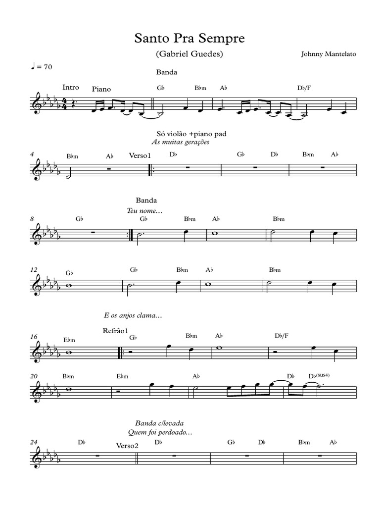 Santo Pra Sempre Partitura Completa | PDF