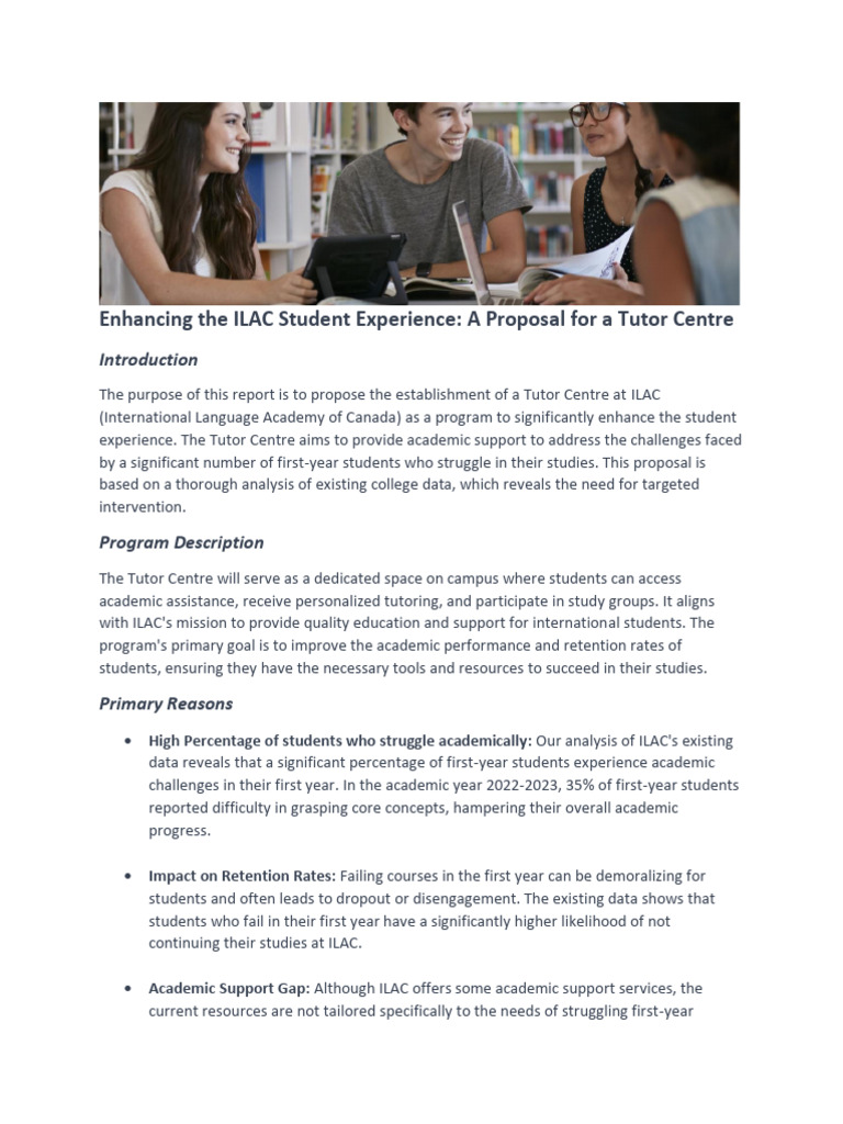 ILAC Tutor Centre Proposal | PDF