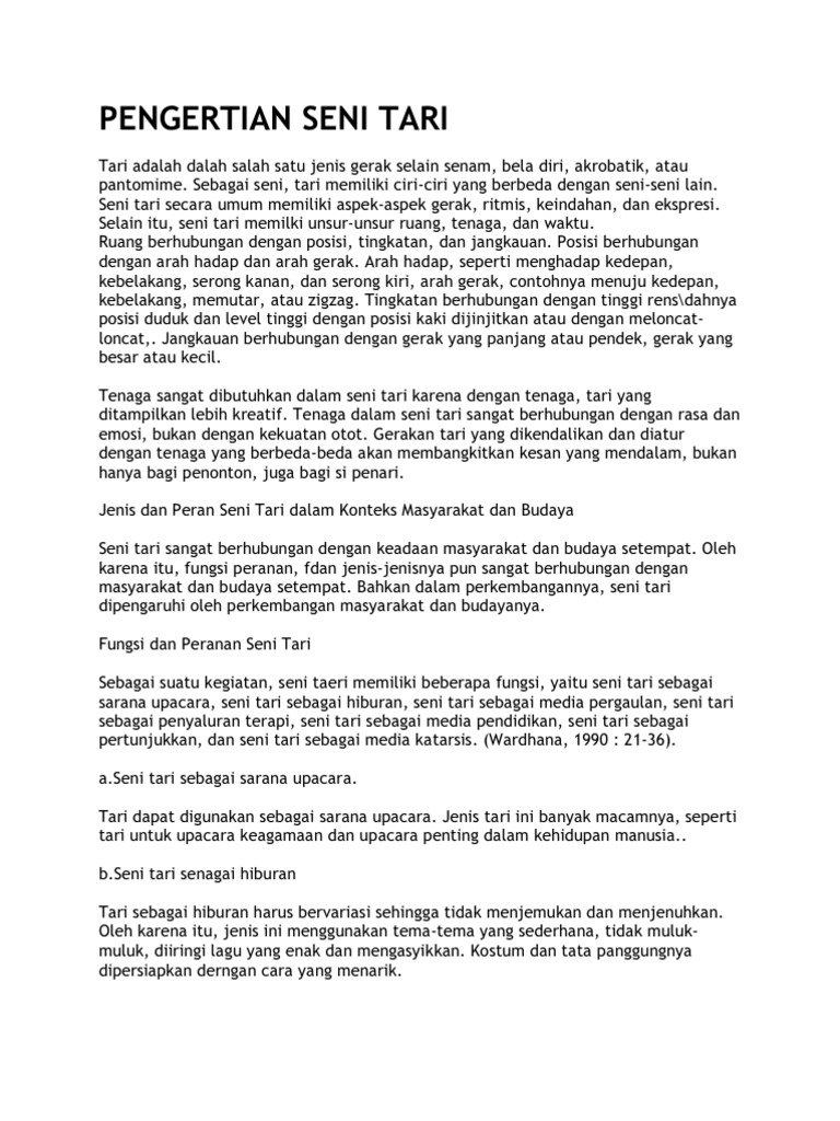 Pengertian Seni Tari Pdf