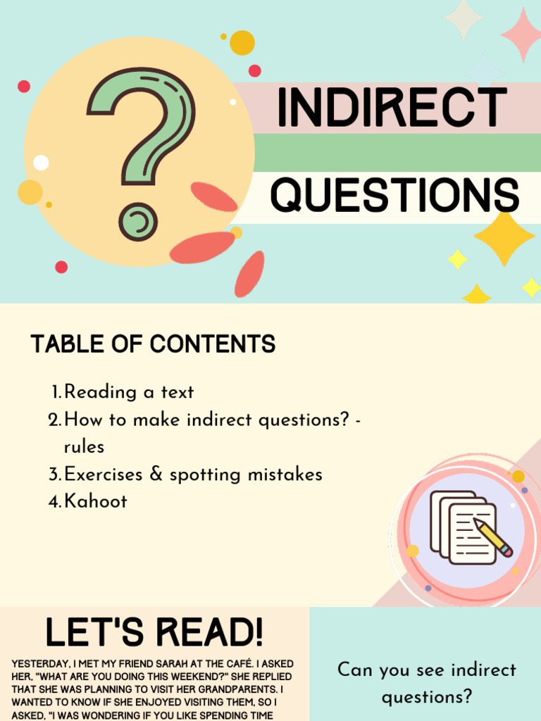 Indirect questions | PDF | Question