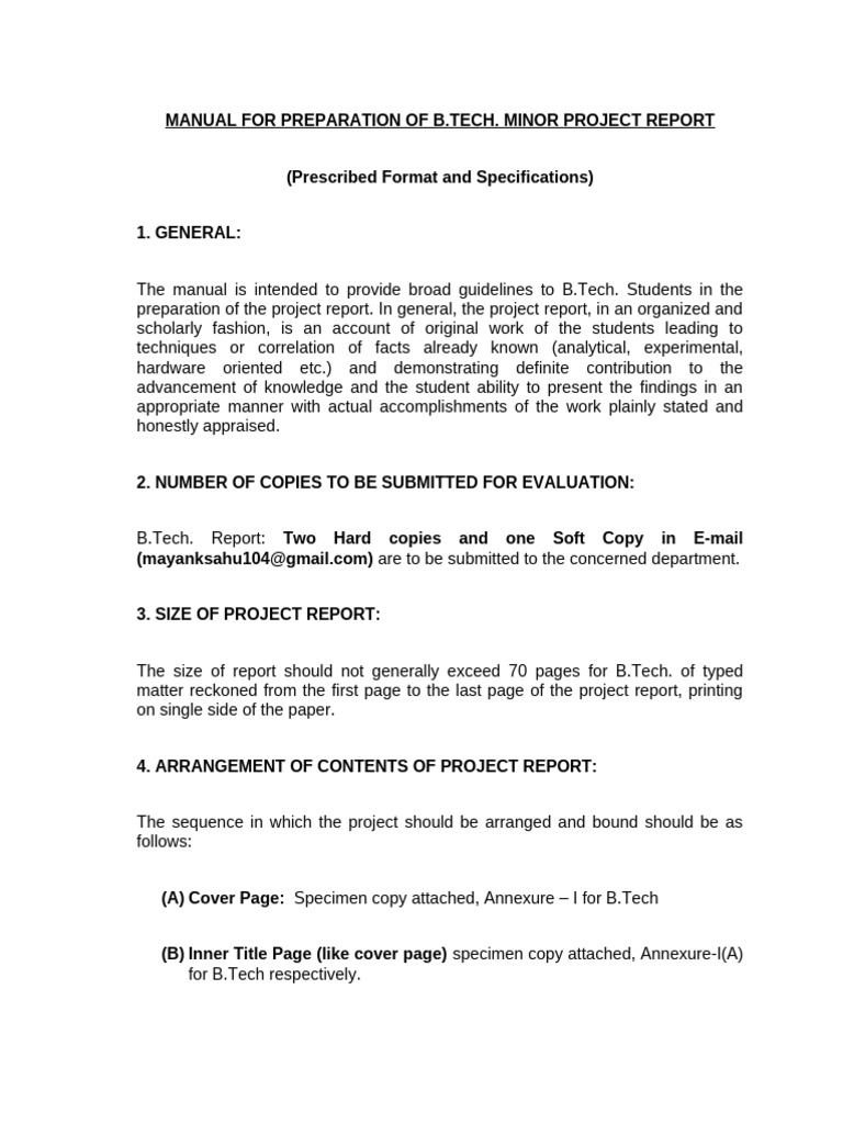 B.Tech Project Report Front Page Guide | PDF | Arial