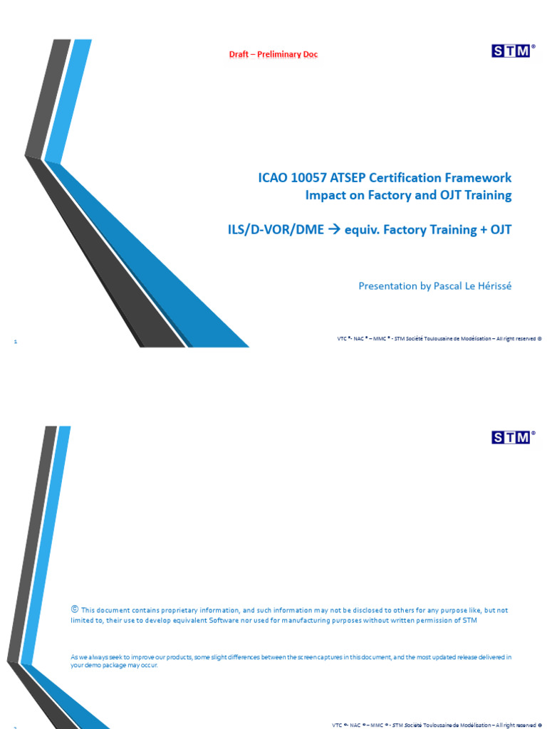 STM - ICAO 10057 ATSEP Certification Framework Impact On Factory and ...