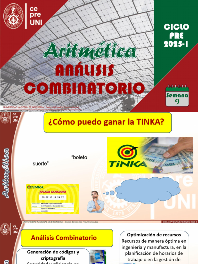 Análisis Combinatorio 2025 I | PDF | Permutación | Combinatoria