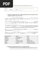 Ficha de actividades história e geografia, 5º ano século XV e XVI