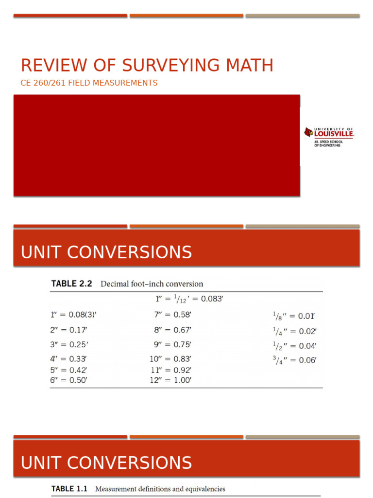 Lecture04 SurveyingMath | PDF | Triangle | Trigonometric Functions