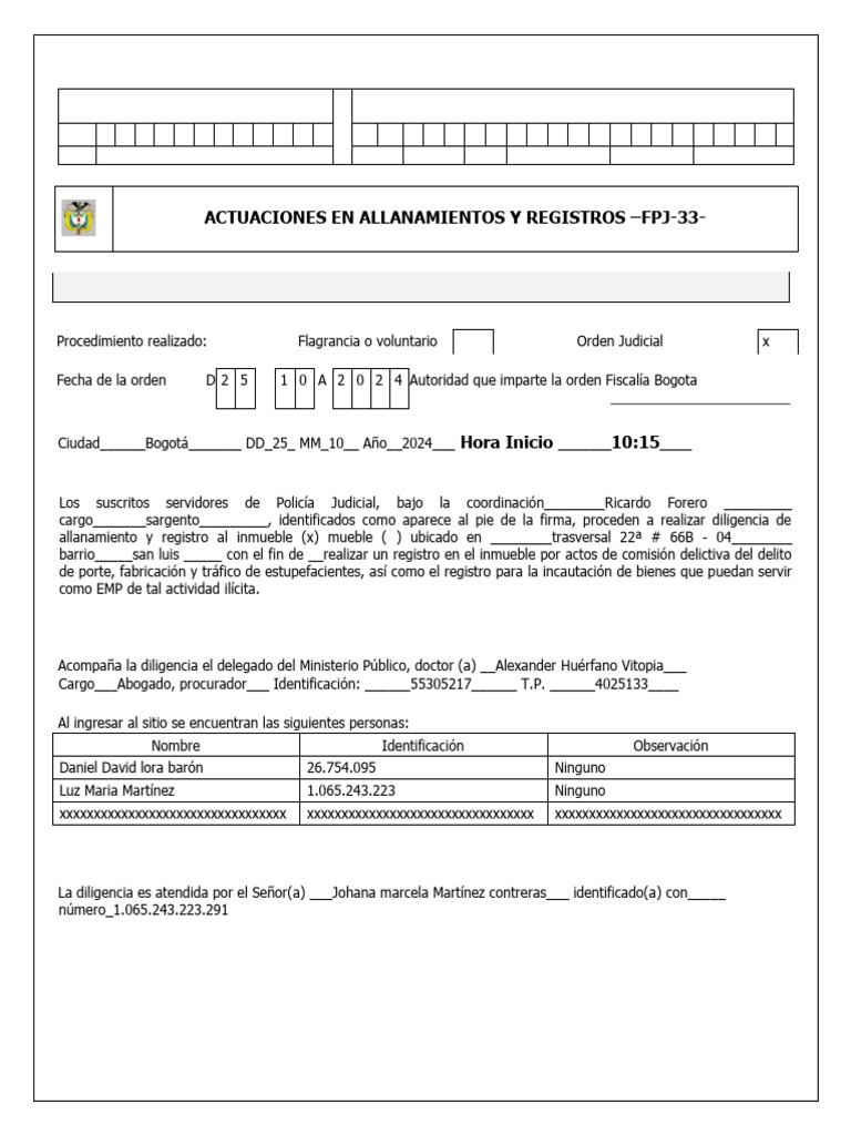 Formato FPJ-33: Actuaciones Judiciales | PDF