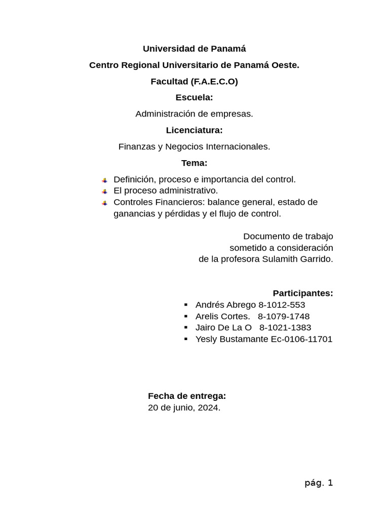 Control y Finanzas en Administración | PDF | Hoja de balance | Business