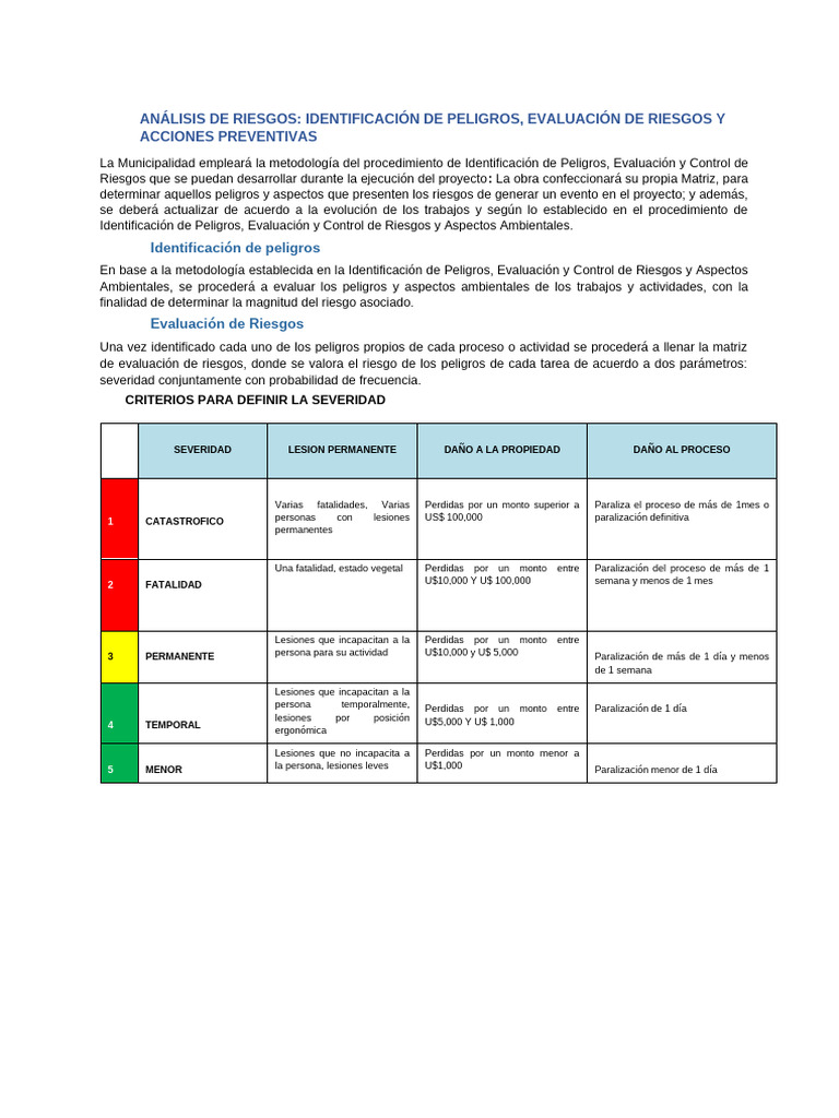 Análisis de Riesgos y Prevención en Proyectos | PDF | Riesgo ...