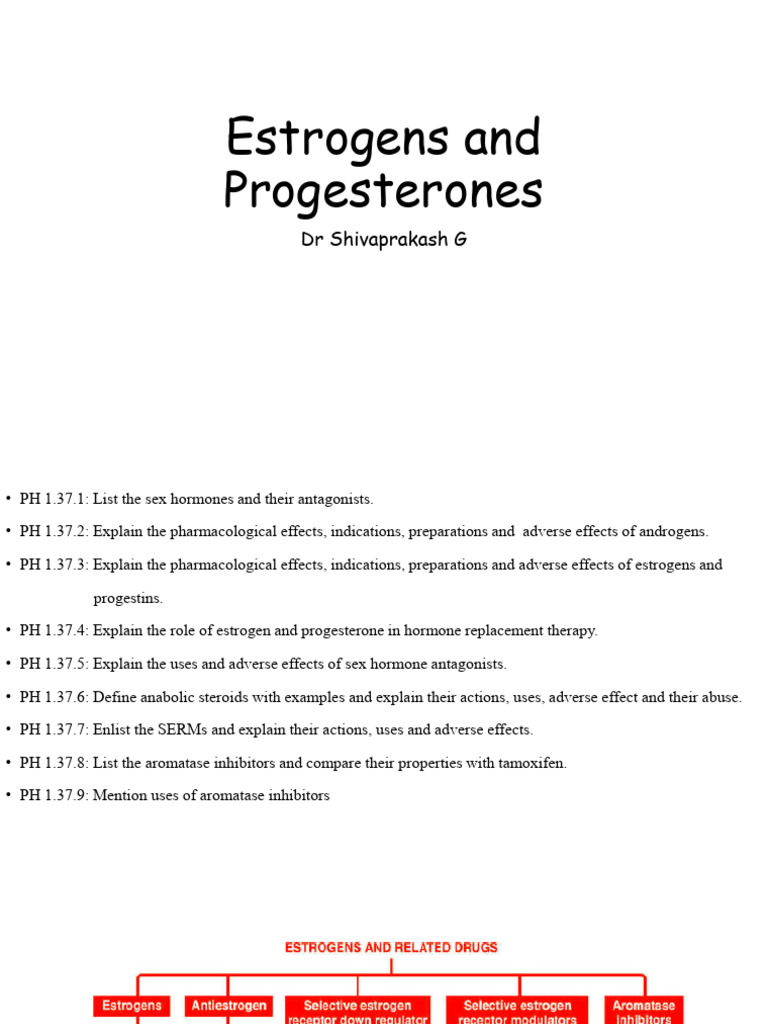 Estrogens and Progesterones Overview | PDF | Estrogen | Menstrual Cycle