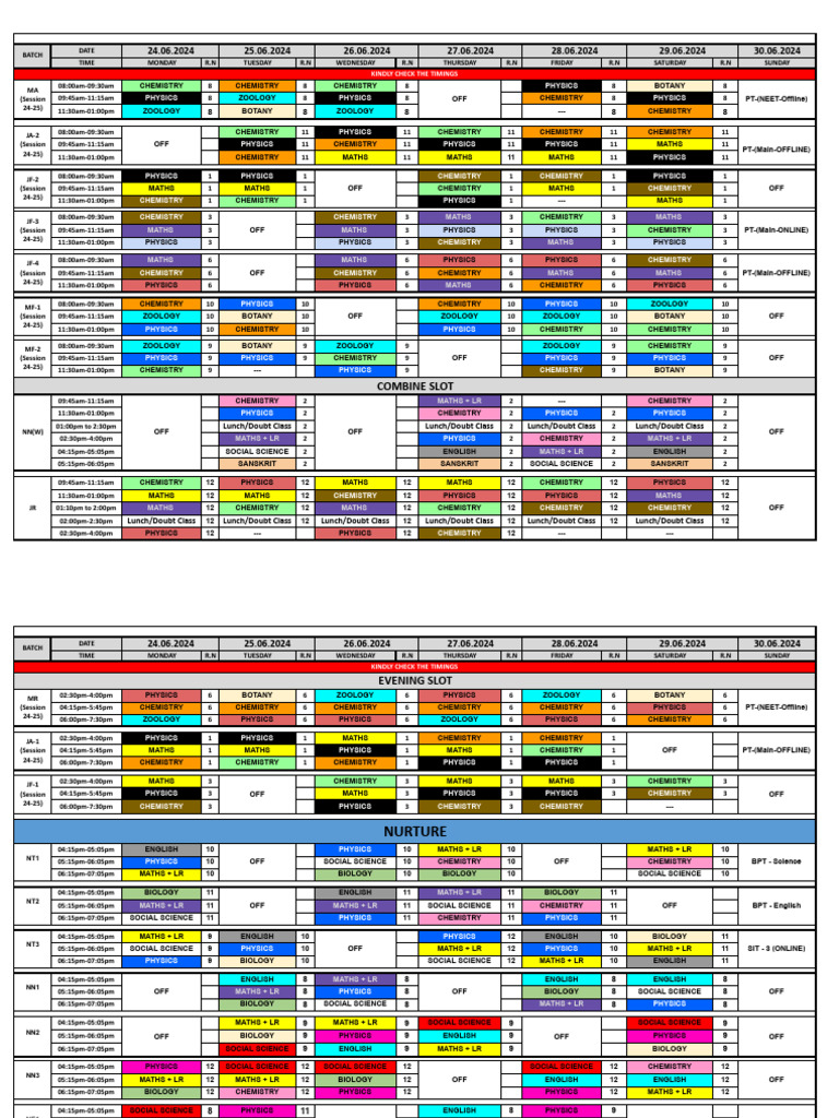 Time table format 24062024 pdf