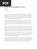 Miller and Modigliani Theory