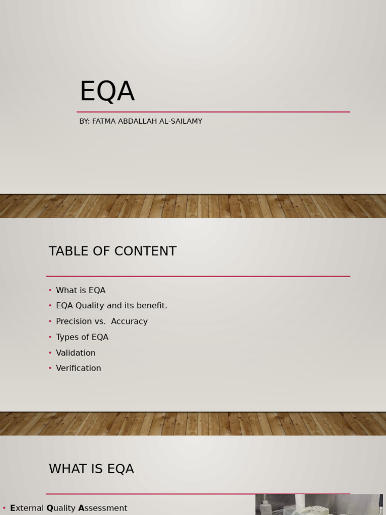 Understanding External Quality Assessment | PDF | Accuracy And ...