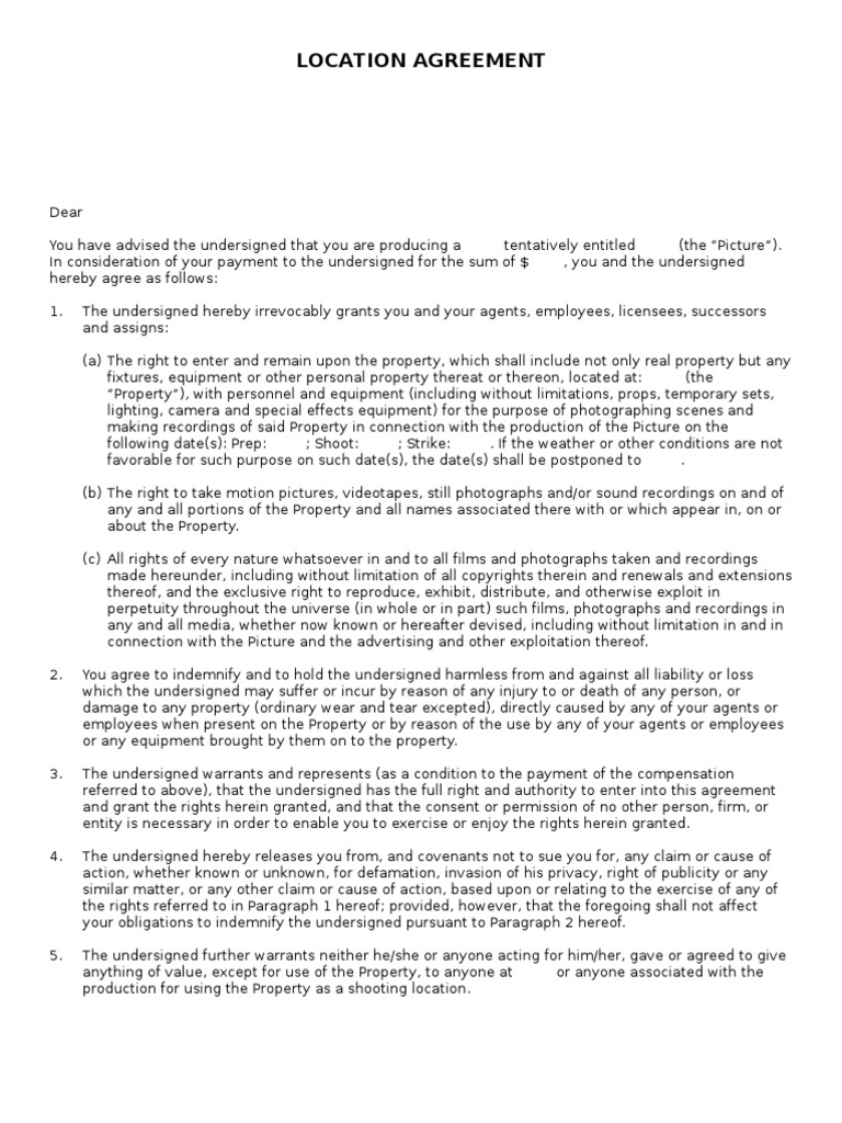 Location Agreement | PDF | Property | Government