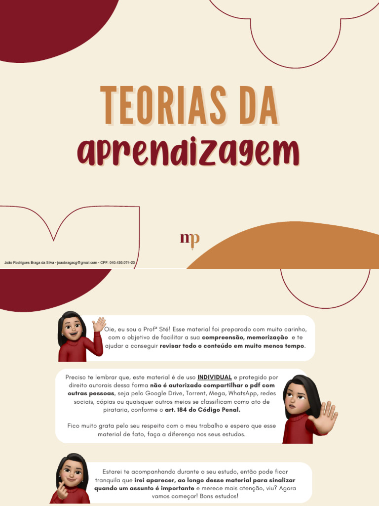 Teorias da Aprendizagem Explicadas | PDF | Aprendizado | Behaviorismo