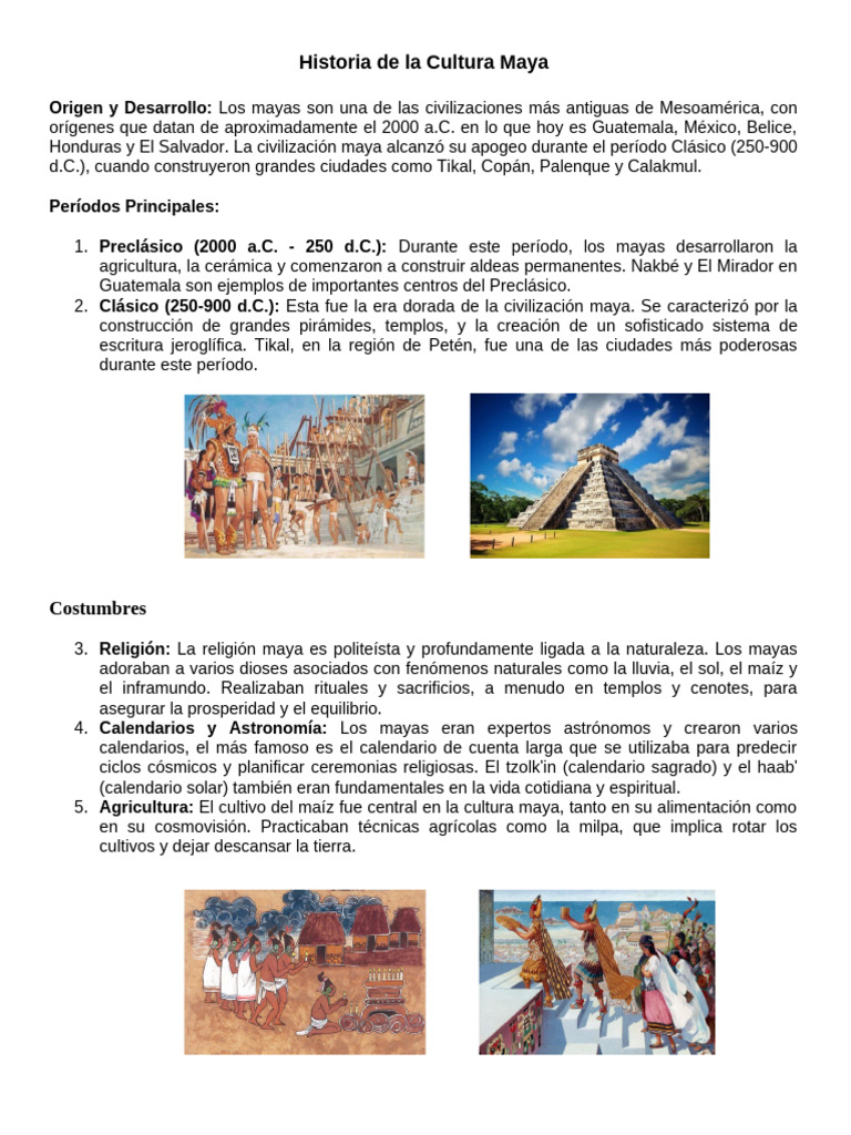 Cultura Maya, Garífuna y Xinka en Guatemala | PDF | Civilización maya