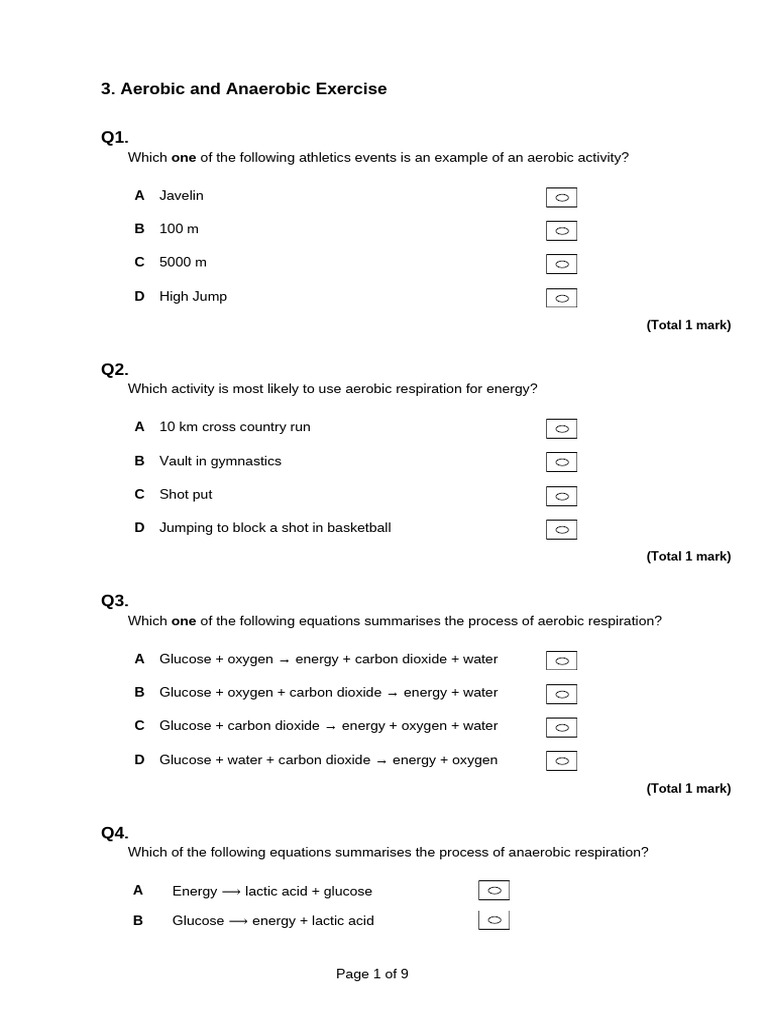 Aerobic and Anaerobic Exercise | PDF | Cellular Respiration | Skeletal ...