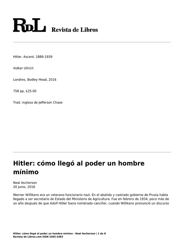 Ascenso de Hitler al poder nazi | PDF | Adolf Hitler | Alemania nazi