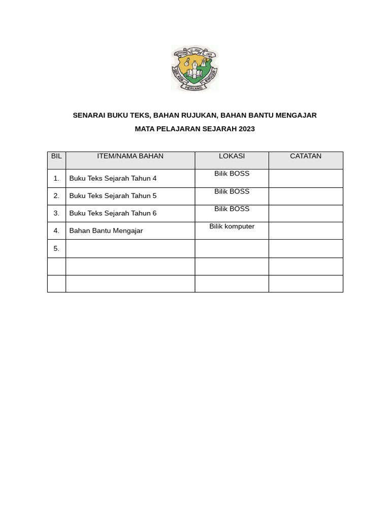 senarai buku teks | PDF