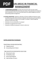 Decision Areas in Financial Management