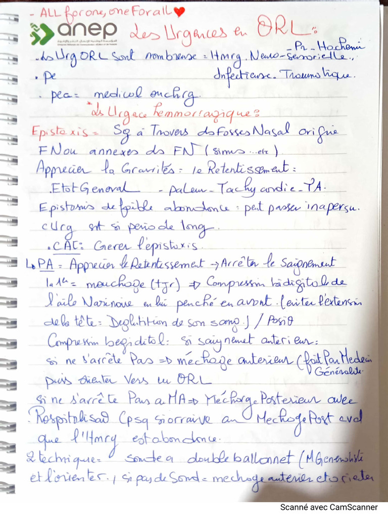Notes Urgences Orl (All For One, One For All) | PDF